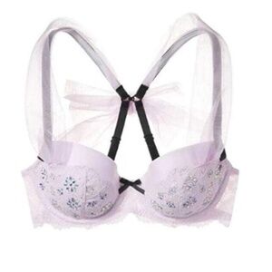 VS  Dream Angels Lined Demi Bra with Rhinestones